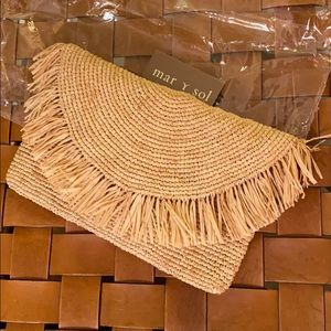 Mar Y Sol Raffia Fringe Clutch Crossbody Popsugar